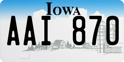 IA license plate AAI870