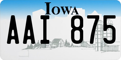 IA license plate AAI875