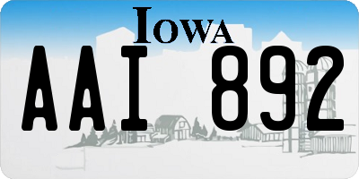 IA license plate AAI892