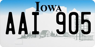 IA license plate AAI905