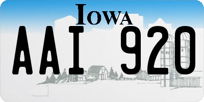 IA license plate AAI920