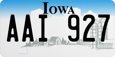 IA license plate AAI927