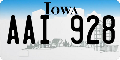 IA license plate AAI928