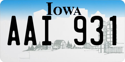 IA license plate AAI931