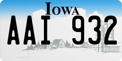 IA license plate AAI932