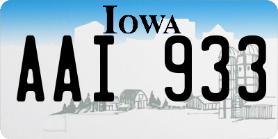 IA license plate AAI933