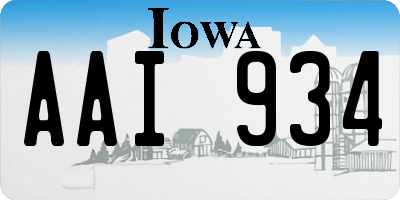 IA license plate AAI934