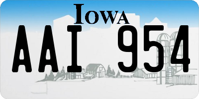 IA license plate AAI954