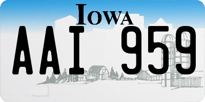 IA license plate AAI959