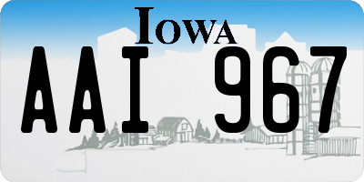 IA license plate AAI967