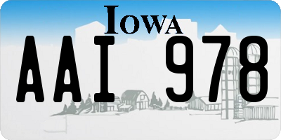 IA license plate AAI978