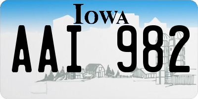 IA license plate AAI982