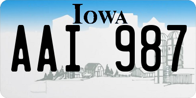 IA license plate AAI987