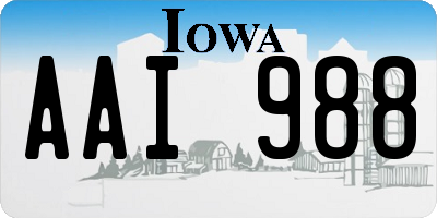 IA license plate AAI988