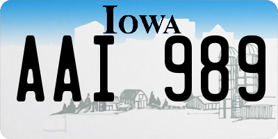 IA license plate AAI989