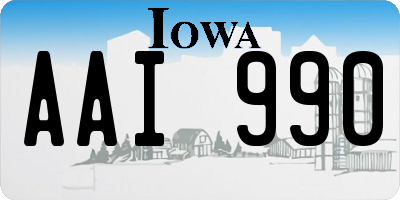 IA license plate AAI990