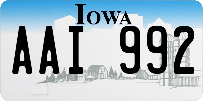 IA license plate AAI992