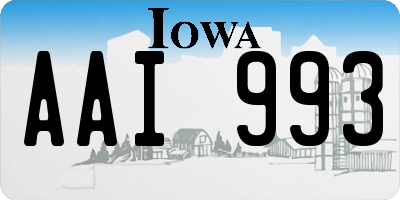 IA license plate AAI993