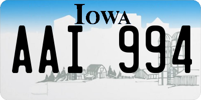 IA license plate AAI994