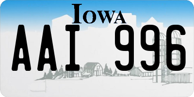 IA license plate AAI996