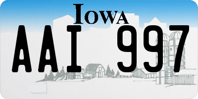 IA license plate AAI997