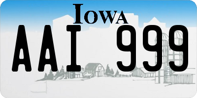 IA license plate AAI999