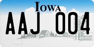 IA license plate AAJ004