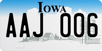 IA license plate AAJ006