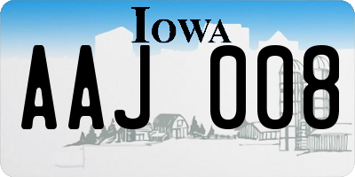 IA license plate AAJ008