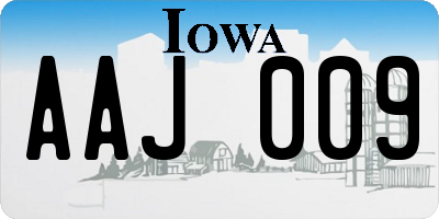 IA license plate AAJ009