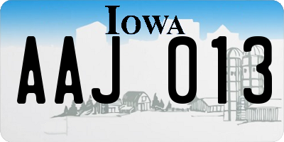 IA license plate AAJ013