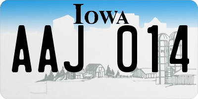 IA license plate AAJ014
