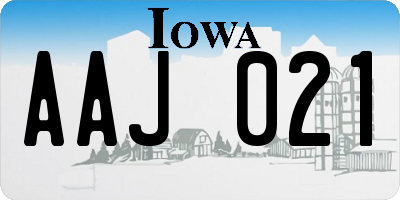 IA license plate AAJ021