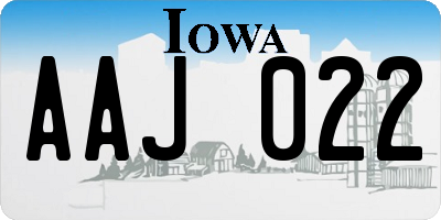 IA license plate AAJ022