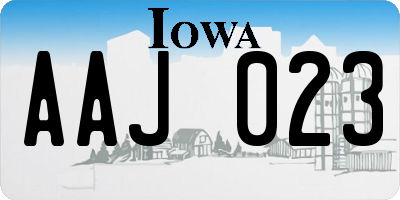 IA license plate AAJ023