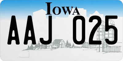 IA license plate AAJ025