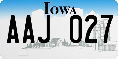 IA license plate AAJ027