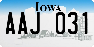 IA license plate AAJ031