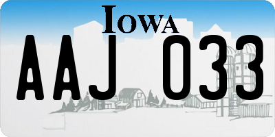 IA license plate AAJ033