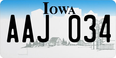 IA license plate AAJ034