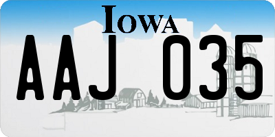 IA license plate AAJ035