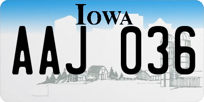 IA license plate AAJ036