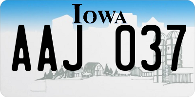 IA license plate AAJ037