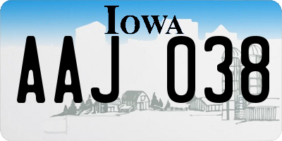 IA license plate AAJ038