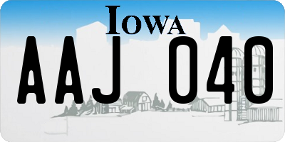 IA license plate AAJ040