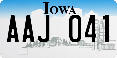 IA license plate AAJ041