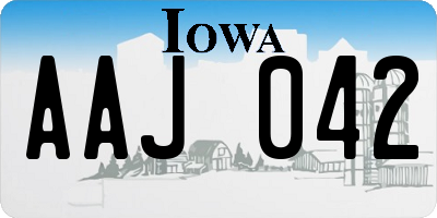 IA license plate AAJ042