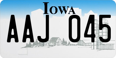 IA license plate AAJ045