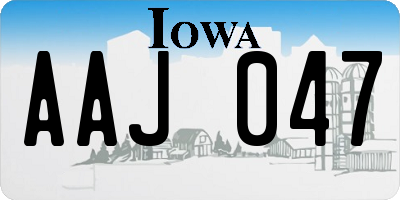 IA license plate AAJ047