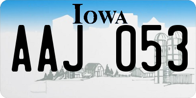 IA license plate AAJ053